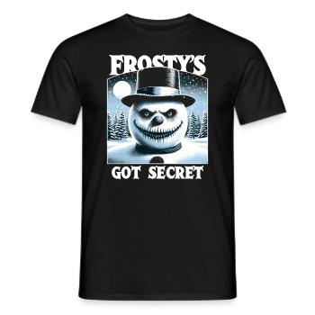 Frosty's Got a Secret - Sinister Snowman - Men's T-Shirt - black - Front - AI Model Male 178 light (178cm)