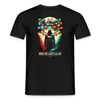 When the Lights Go Out - Sinister Christmas - Men's T-Shirt - black - Front - AI Model Male 178 light (178cm)