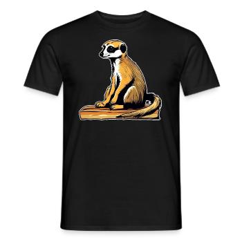 Suricate mignon - T-shirt homme - noir - Devant - AI Model Male 178 light (178cm)