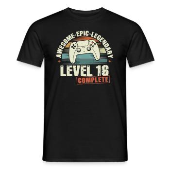 Level 16 Complete Geschenk zum 16. Geburtstag - Männer T-Shirt - Schwarz - Vorne - AI Model Male 178 light (178cm)