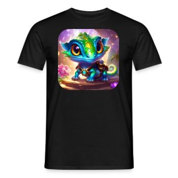 Mignon petit lézard fantastique - T-shirt homme - noir - Devant - AI Model Male 178 light (178cm)
