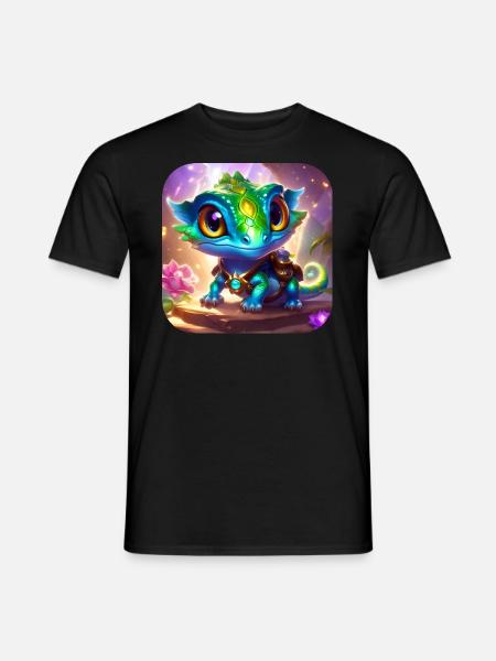 Cute Little Fantasy Lizard - Men's T-Shirt - black