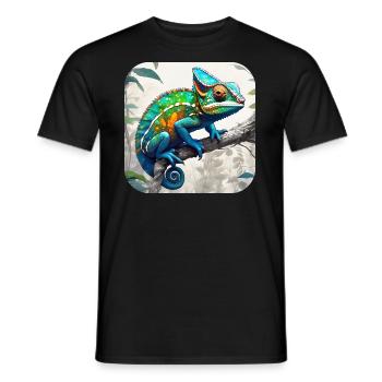 Caméléon camouflage cool - T-shirt homme - noir - Devant - AI Model Male 178 light (178cm)