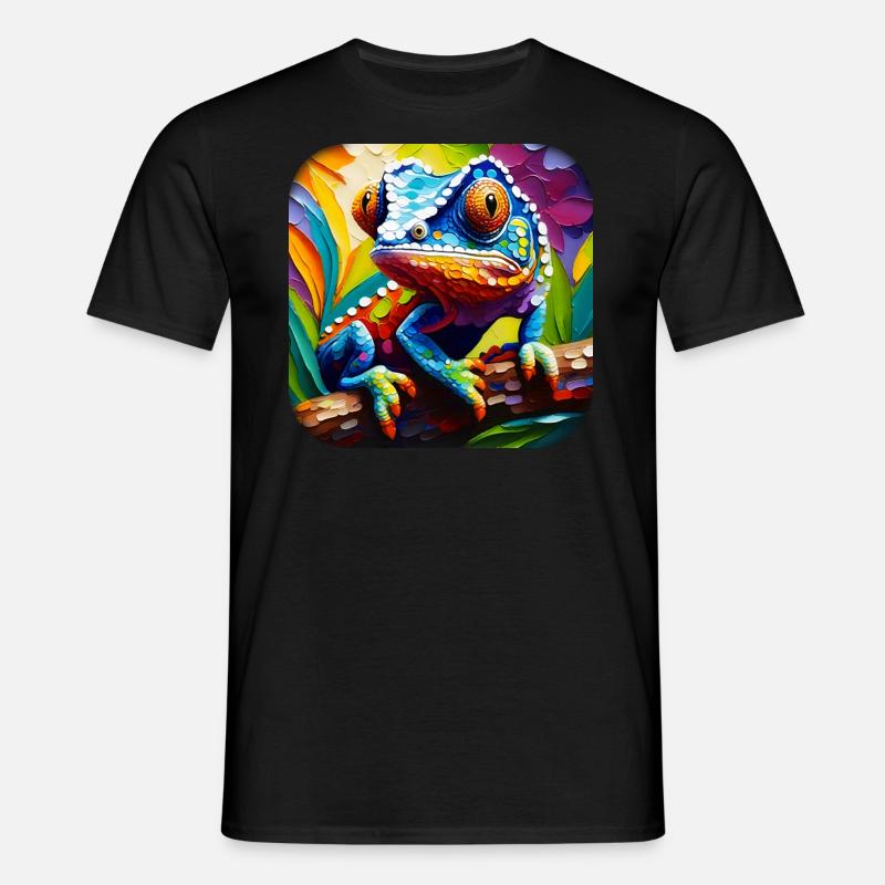 Bunte Echse - Männer T-Shirt - Schwarz