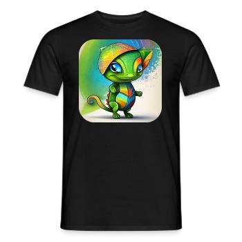 Cute Chameleon - Men's T-Shirt - black - Front - AI Model Male 178 light (178cm)