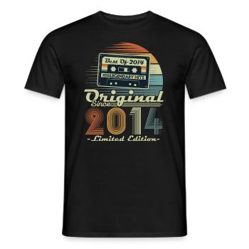 Original 2014 Jahrgang Retro Geburtstagsgeschenk - Männer T-Shirt - Schwarz - Vorne - AI Model Male 178 light (178cm)