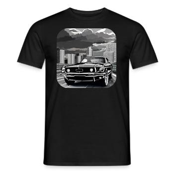 Oldtimer Drift Auto Turbo Rallye - Männer T-Shirt - Schwarz - Vorne - AI Model Male 178 light (178cm)