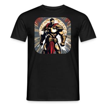 Stolzer Sparta Krieger - Männer T-Shirt - Schwarz - Vorne - AI Model Male 178 light (178cm)