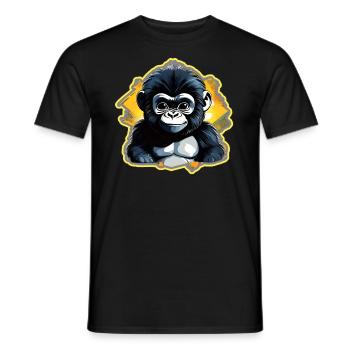 Cute Baby Gorilla - Men's T-Shirt - black - Front - AI Model Male 178 light (178cm)