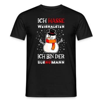 Ich hasse Weihnachten, Schnömann - Männer T-Shirt - Schwarz - Vorne - AI Model Male 178 light (178cm)