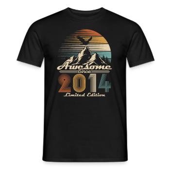 Vintage 2014 Vintage Retro Geburtstagsgeschenk - Männer T-Shirt - Schwarz - Vorne - AI Model Male 178 light (178cm)