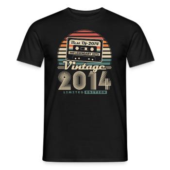 Vintage 2014 Retro Geburtstagsgeschenk - Männer T-Shirt - Schwarz - Vorne - AI Model Male 178 light (178cm)