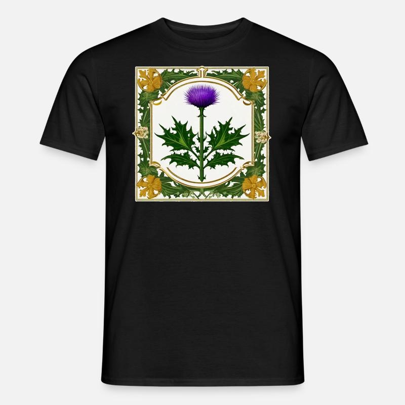 Distel als Wappen III - Männer T-Shirt - Schwarz