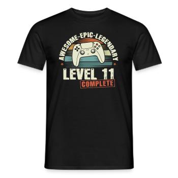 Level 11 Complete Geschenk zum 11. Geburtstag - Männer T-Shirt - Schwarz - Vorne - AI Model Male 178 light (178cm)