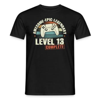 Level 13 Complete 13th Birthday Gift - Men's T-Shirt - black - Front - AI Model Male 178 light (178cm)