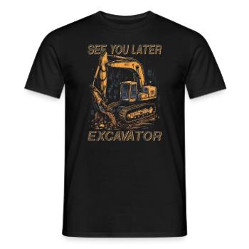 Straßenbau Bis Später Bagger - Männer T-Shirt - Schwarz - Vorne - AI Model Male 178 light (178cm)