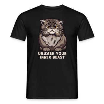 Entfesselt Ihr Inneres Biest -Owl -Design - Männer T-Shirt - Schwarz - Vorne - AI Model Male 178 light (178cm)