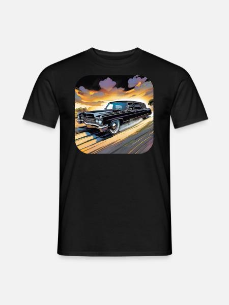 Cooler Oldtimer Leichenwagen - Männer T-Shirt - Schwarz