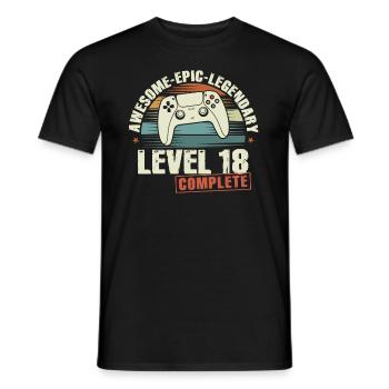 Level 18 Complete 18th Birthday Gift - Men's T-Shirt - black - Front - AI Model Male 178 light (178cm)