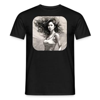 Cool Girl - Men's T-Shirt - black - Front - AI Model Male 178 light (178cm)