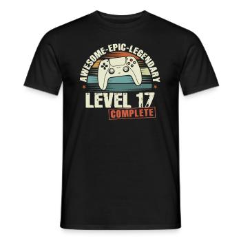 Level 17 Complete 17th Birthday Gift - Men's T-Shirt - black - Front - AI Model Male 178 light (178cm)