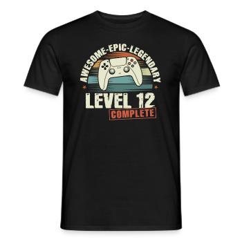 Level 12 Complete 12th Birthday Gift - Men's T-Shirt - black - Front - AI Model Male 178 light (178cm)