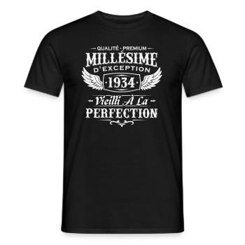 Millésime 1934 - T-shirt homme - noir - Devant - AI Model Male 178 light (178cm)
