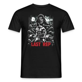 Last Rep 80s Slasher Bodybuilding - Männer T-Shirt - Schwarz - Vorne - AI Model Male 178 light (178cm)