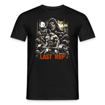 Last Rep 80s Slasher Bodybuilding - Männer T-Shirt - Schwarz - Vorne - AI Model Male 178 light (178cm)