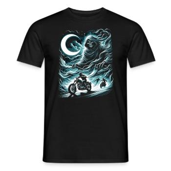 Mystic Moonlight Chase: Slasher on the Prowl - Männer T-Shirt - Schwarz - Vorne - AI Model Male 178 light (178cm)