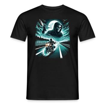 Highway Horror: Ghostly Rider & Slasher - Männer T-Shirt - Schwarz - Vorne - AI Model Male 178 light (178cm)