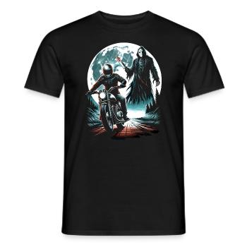 Midnight Rider’s Nightmare : Poursuite de slasher au clair de lune - T-shirt homme - noir - Devant - AI Model Male 178 light (178cm)