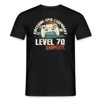 Level 70 Complete 70th Birthday Gift - Men's T-Shirt - black - Front - AI Model Male 178 light (178cm)