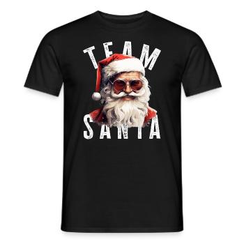 Team Santa Weihnachtsmotiv Weihnachtsmann - Männer T-Shirt - Schwarz - Vorne - AI Model Male 178 light (178cm)