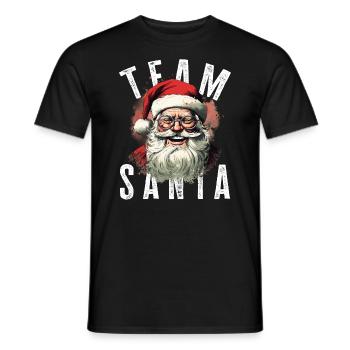 Team Santa Weihnachtsmotiv Weihnachtsmann - Männer T-Shirt - Schwarz - Vorne - AI Model Male 178 light (178cm)