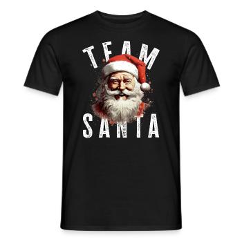 Team Santa Weihnachtsmotiv Weihnachtsmann - Männer T-Shirt - Schwarz - Vorne - AI Model Male 178 light (178cm)