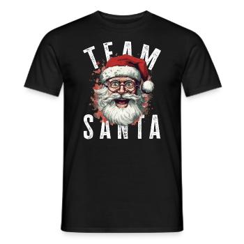 Team Santa Weihnachtsmotiv Weihnachtsmann - Männer T-Shirt - Schwarz - Vorne - AI Model Male 178 light (178cm)