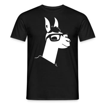 Funny Alpaca Wearing Sunglasses Cool Alpacas - Men's T-Shirt - black - Front - AI Model Male 178 light (178cm)