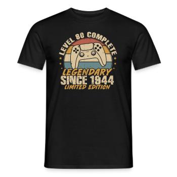 Level 80 Complete Legendary since 1944 - Men's T-Shirt - black - Front - AI Model Male 178 light (178cm)