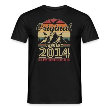 Original January 2014 Vintage Birthday 2014 - Men's T-Shirt - black - Front - AI Model Male 178 light (178cm)