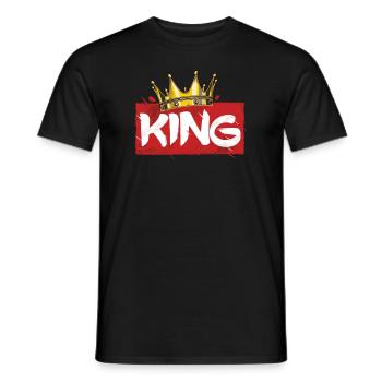Couronne avec lettrage King - T-shirt homme - noir - Devant - AI Model Male 178 light (178cm)