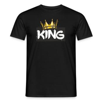 Couronne avec lettrage King - T-shirt homme - noir - Devant - AI Model Male 178 light (178cm)