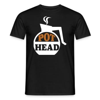 Pot head Coffee - Kaffee Geschenke - Männer T-Shirt - Schwarz - Vorne - AI Model Male 178 light (178cm)