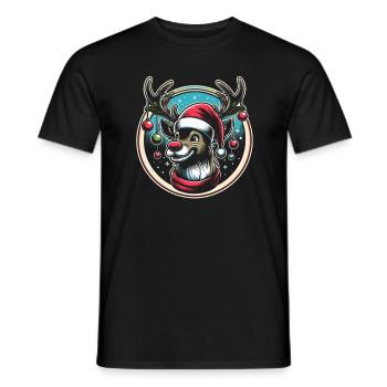 Rentier Weihnachten - Männer T-Shirt - Schwarz - Vorne - AI Model Male 178 light (178cm)