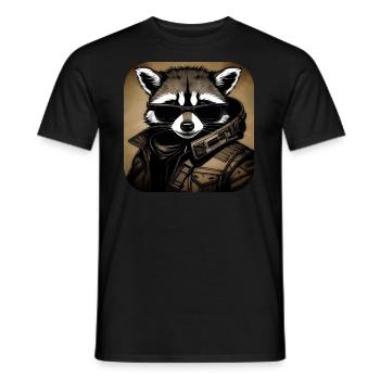 Cool raccoon with sunglasses - Men's T-Shirt - black - Front - AI Model Male 178 light (178cm)