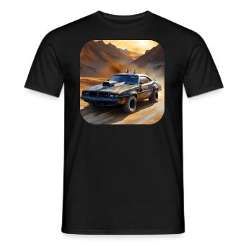 Cool Steampunk Car - Men's T-Shirt - black - Front - AI Model Male 178 light (178cm)