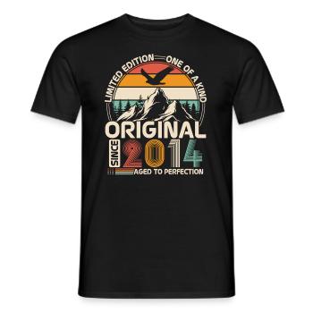 Original 2014 Vintage Retro Jubiläum - Männer T-Shirt - Schwarz - Vorne - AI Model Male 178 light (178cm)