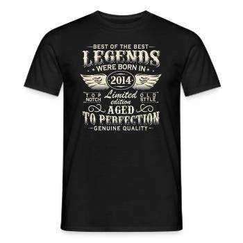 Vintage Legends Born 2014 Vintage Anniversaire - T-shirt homme - noir - Devant - AI Model Male 178 light (178cm)