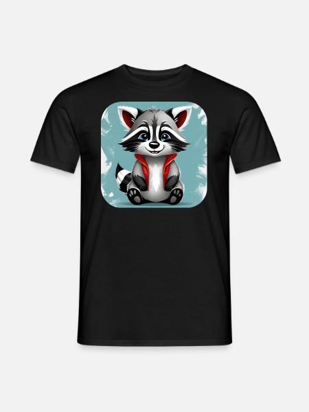 Cute raccoon - Men's T-Shirt - black
