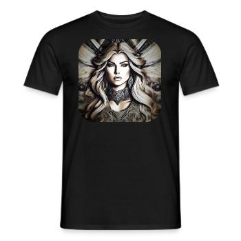 De mystieke Vrouw van de Fantasie - Heren T-shirt - zwart - Voor - AI Model Male 178 light (178cm)
